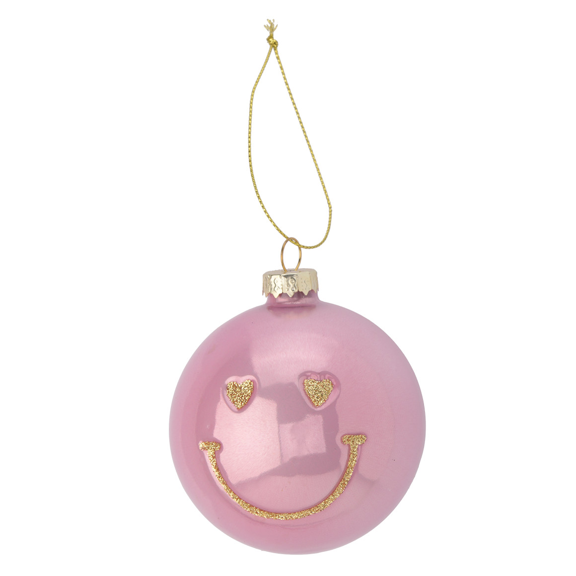 Weihnachtskugel mit Glitzer-Gesicht