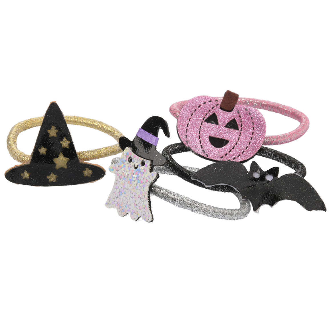 4 Haargummis im Halloween-Look