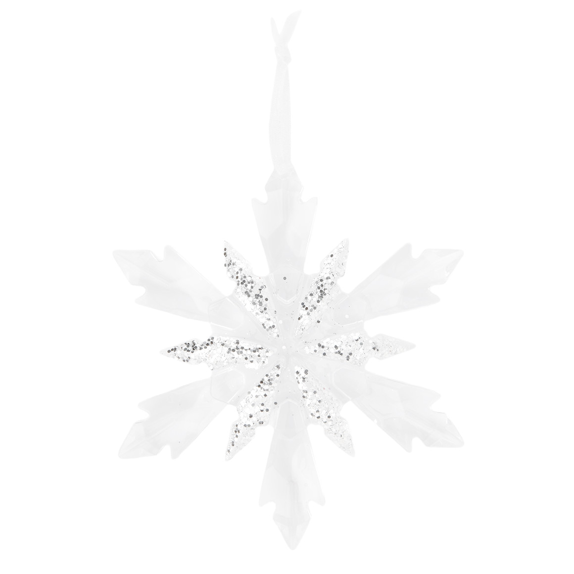 Baumschmuck Schneeflocke mit Glitzer
