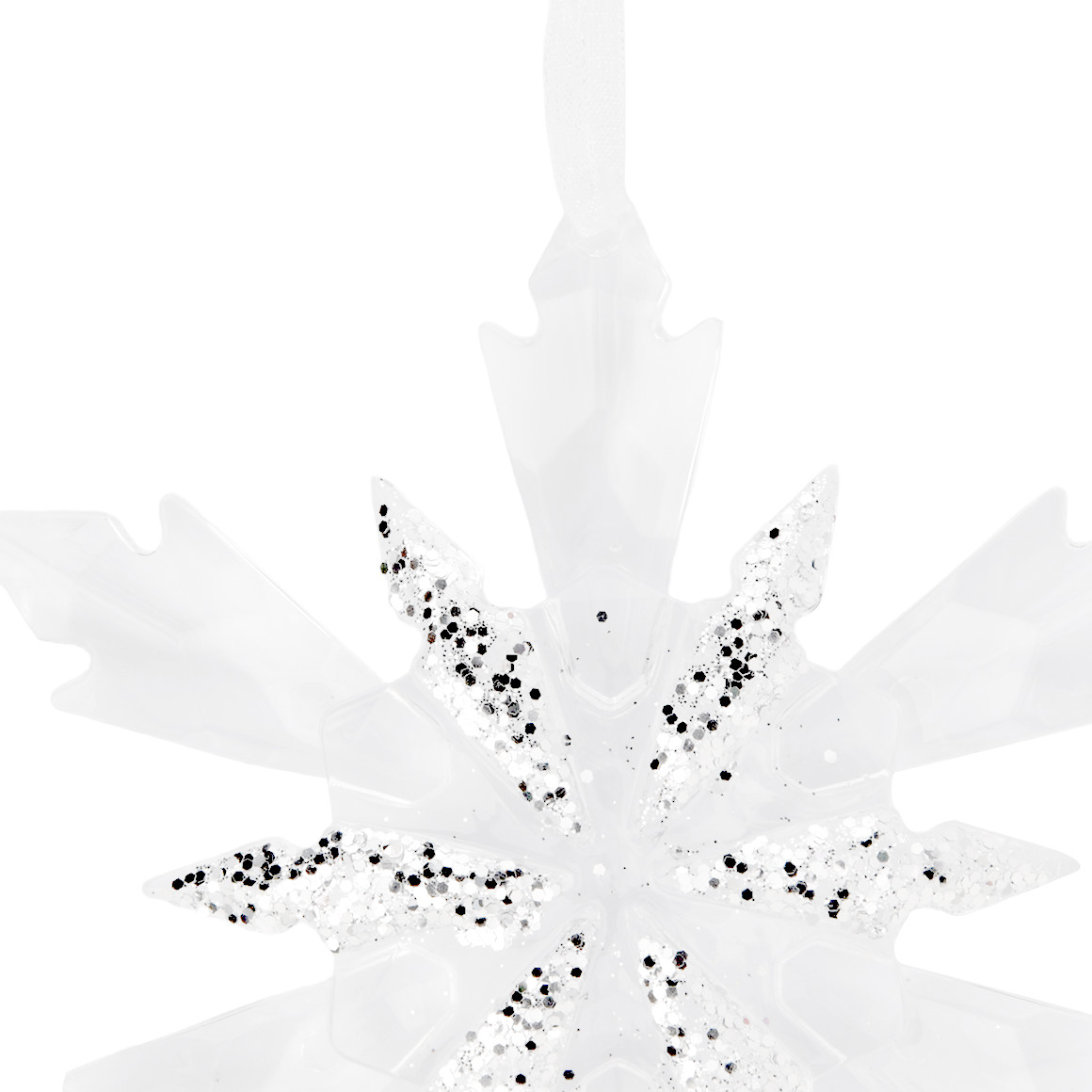 Baumschmuck Schneeflocke mit Glitzer