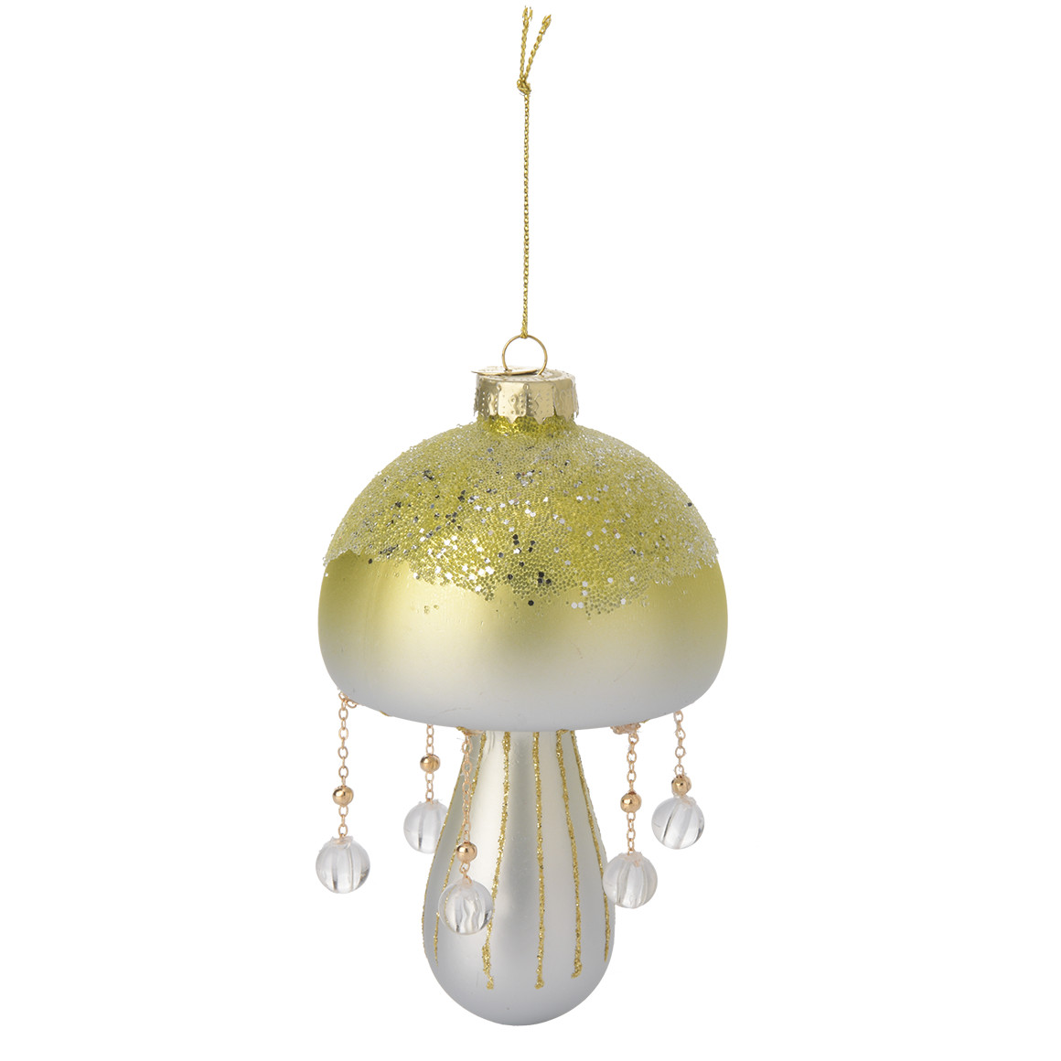 Baumschmuck Pilz mit Glitzer
