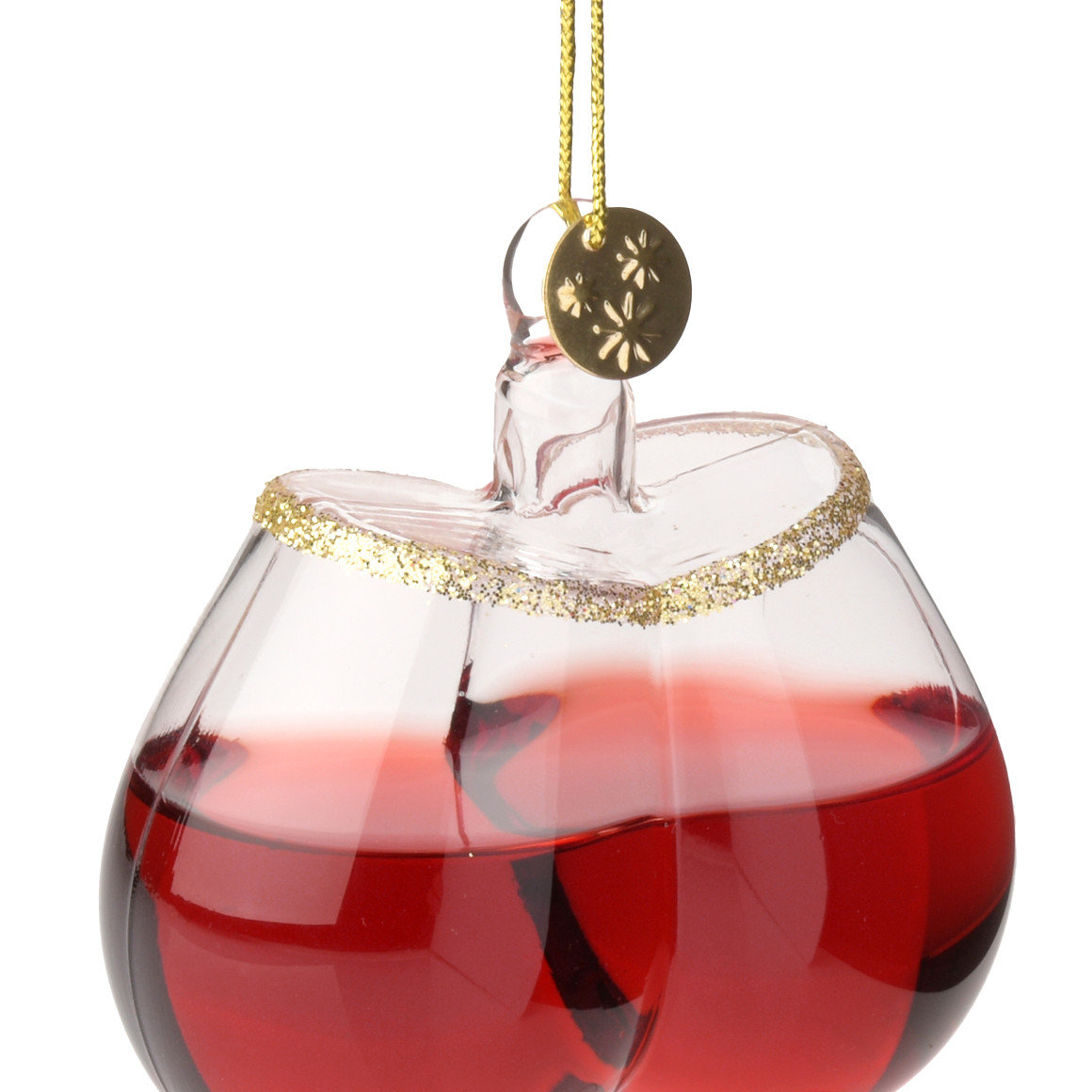Baumschmuck Weinglas mit Glitzer