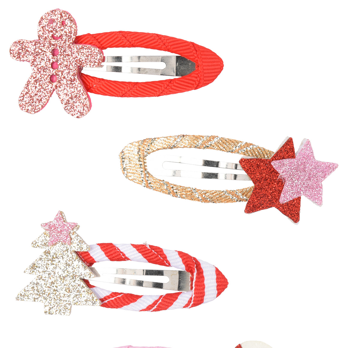 4 Haarspangen im weihnachtlichen Design