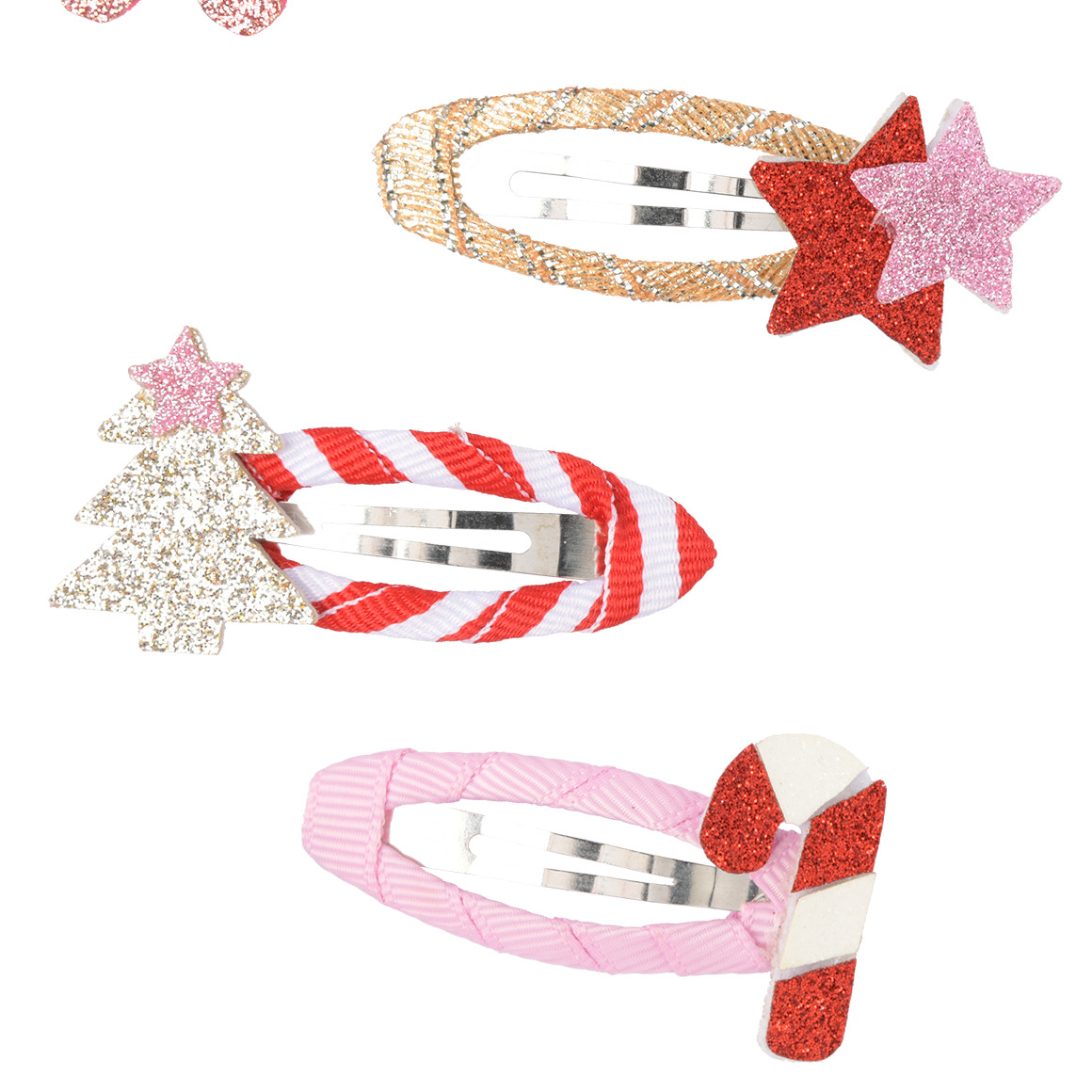 4 Haarspangen im weihnachtlichen Design
