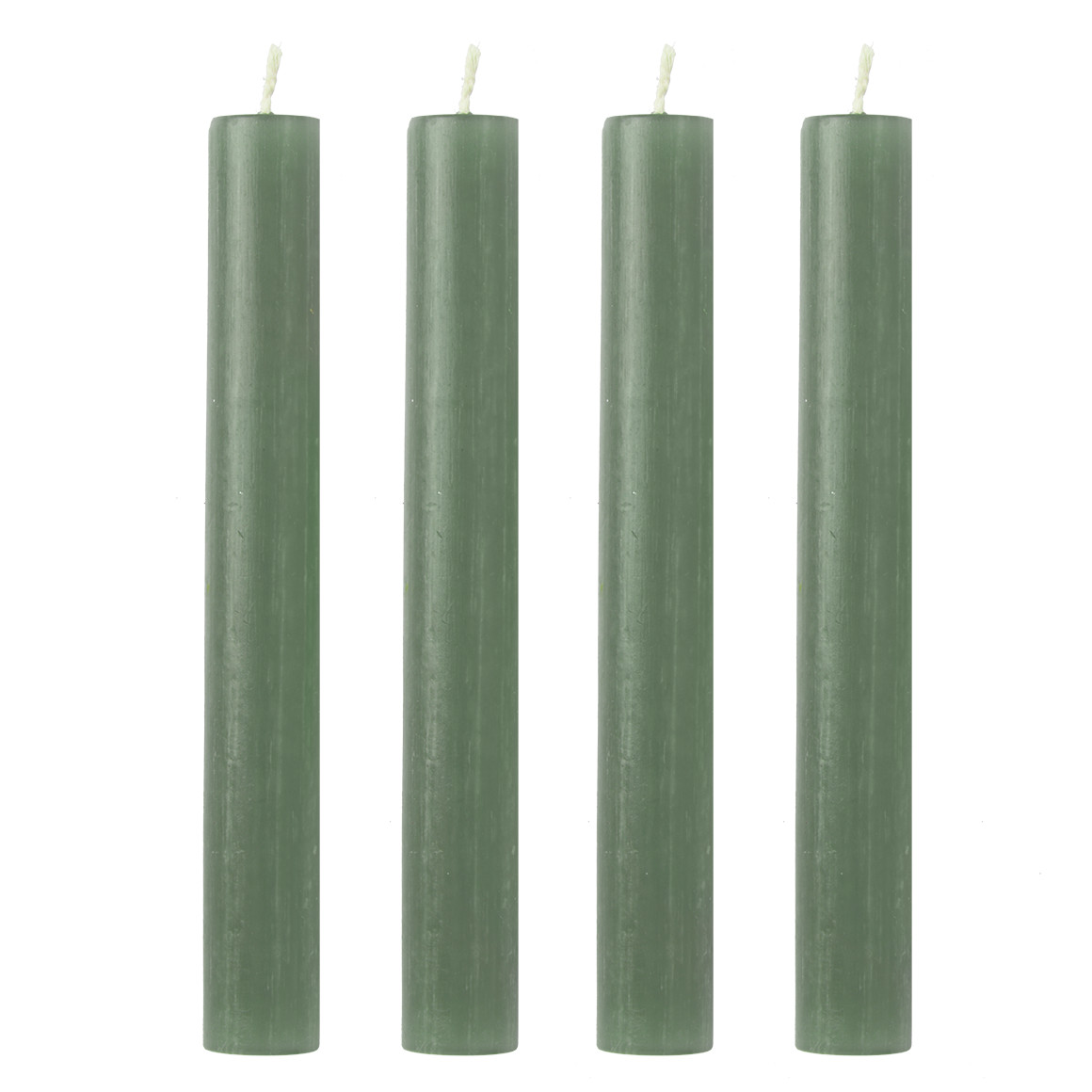 4 Stabkerzen in Rustik-Optik
