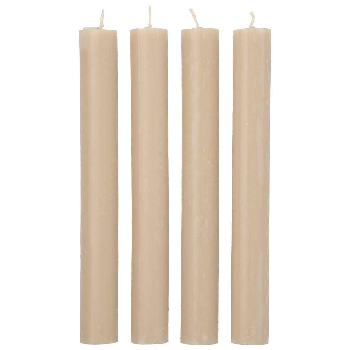 4 Stabkerzen in Rustik-Optik