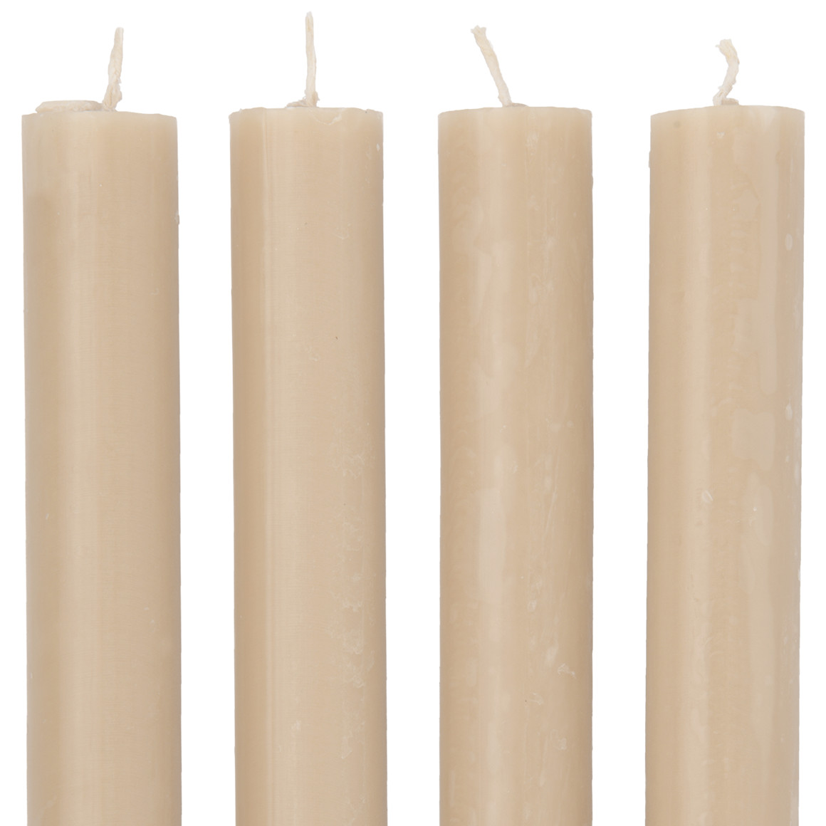 4 Stabkerzen in Rustik-Optik