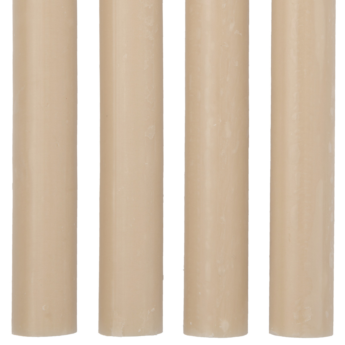 4 Stabkerzen in Rustik-Optik