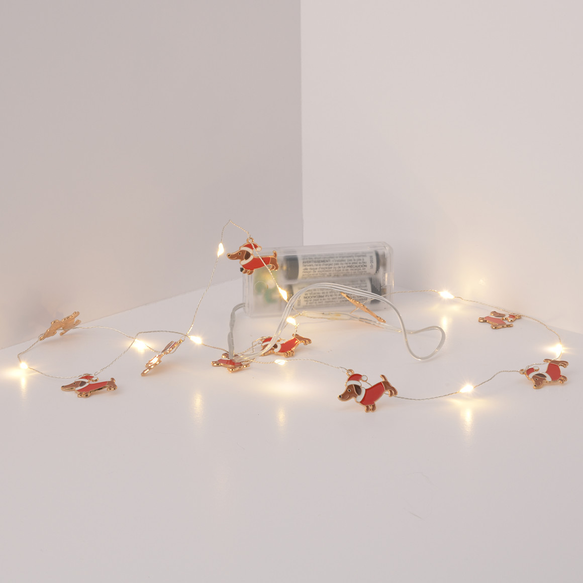 LED-Lichterkette mit Dackel-Figuren