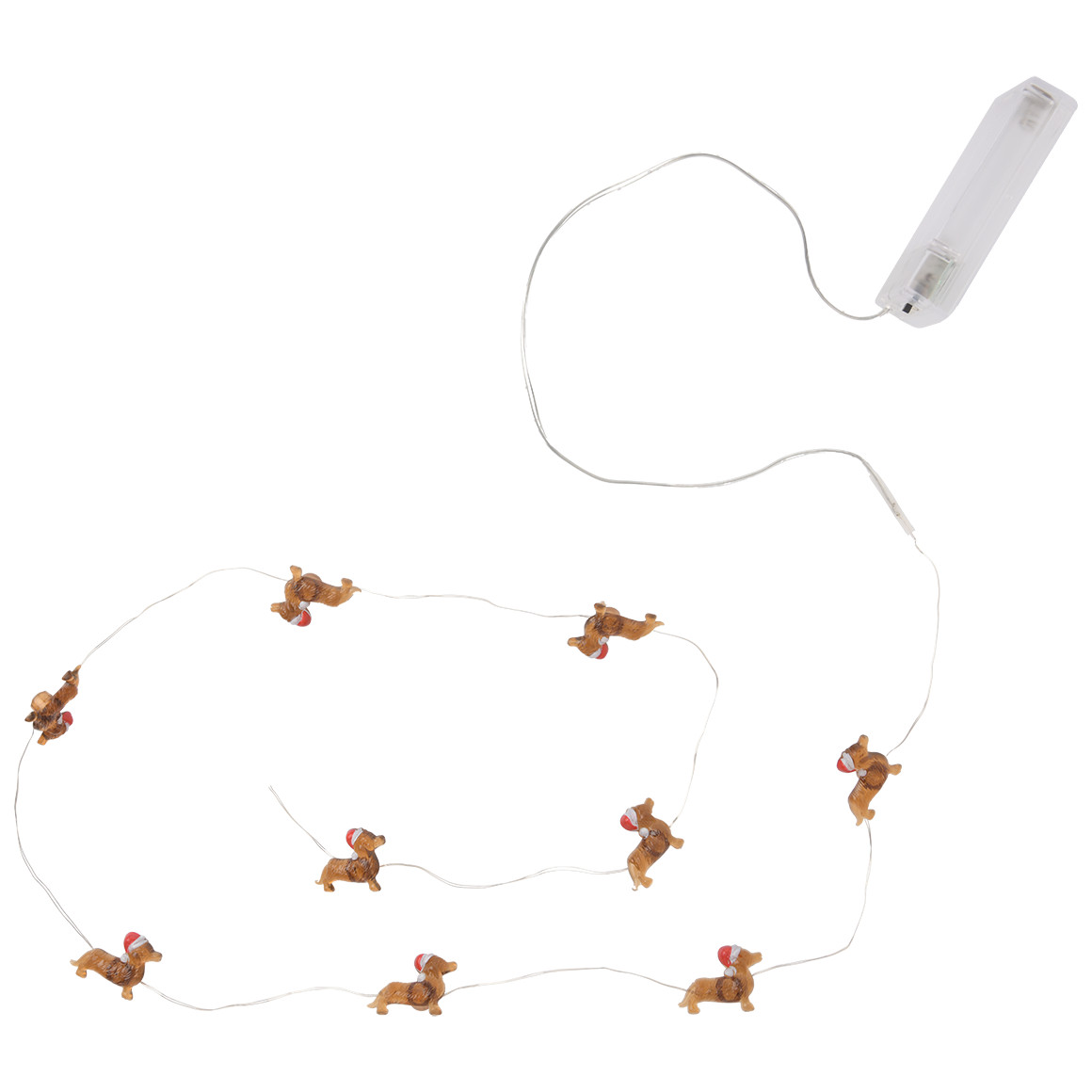 LED-Lichterkette mit Dackel-Figuren