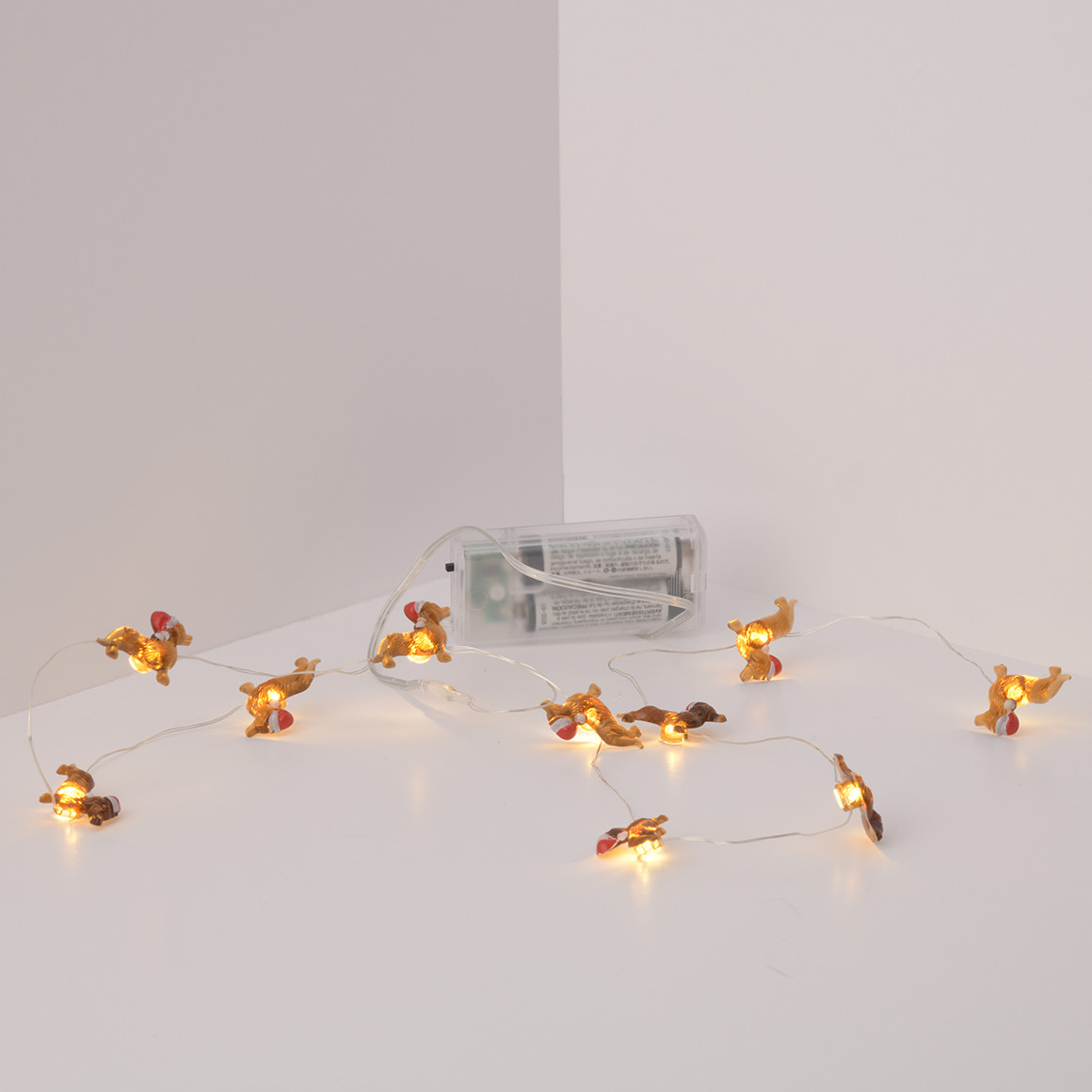 LED-Lichterkette mit Dackel-Figuren