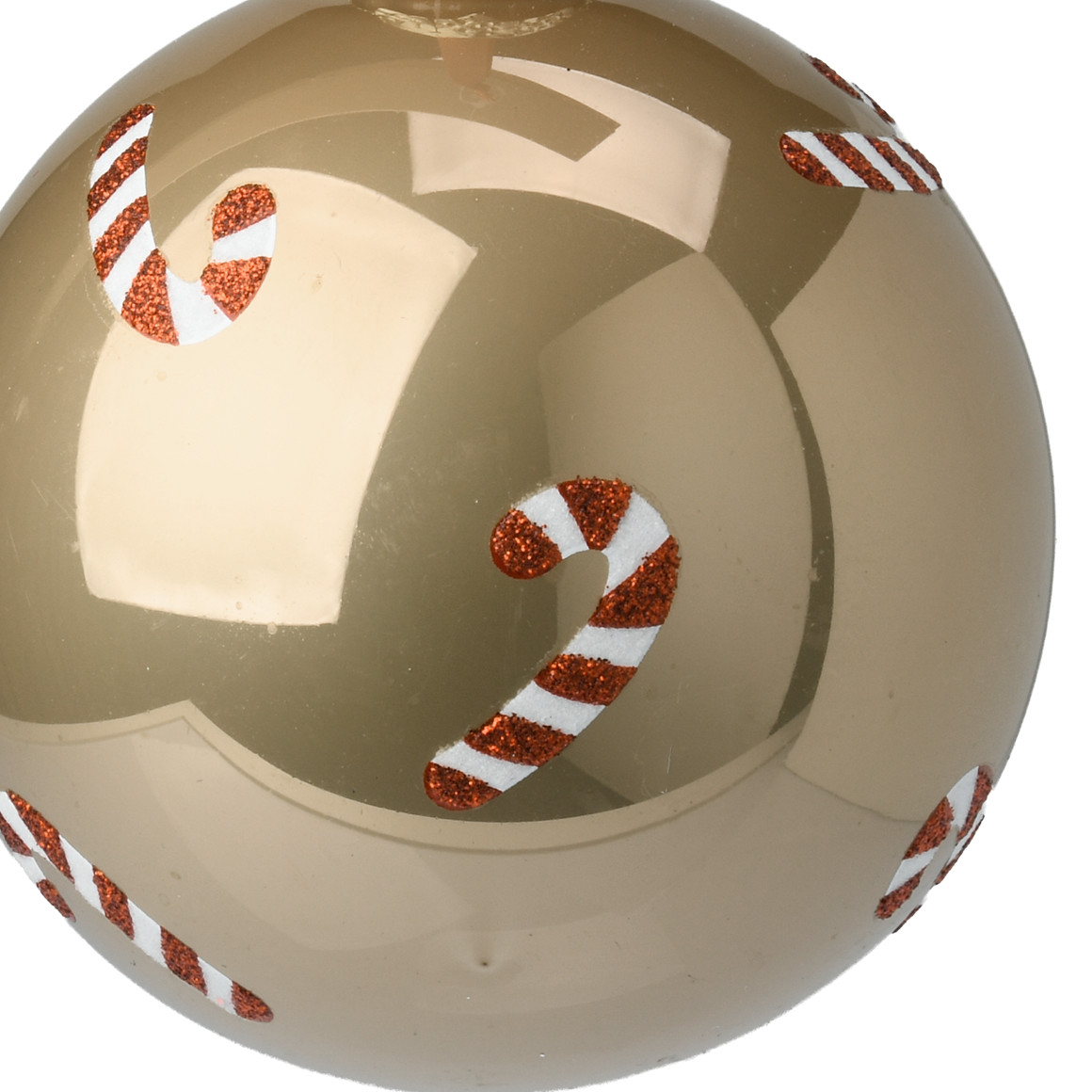 Weihnachtskugel mit Zuckerstangen