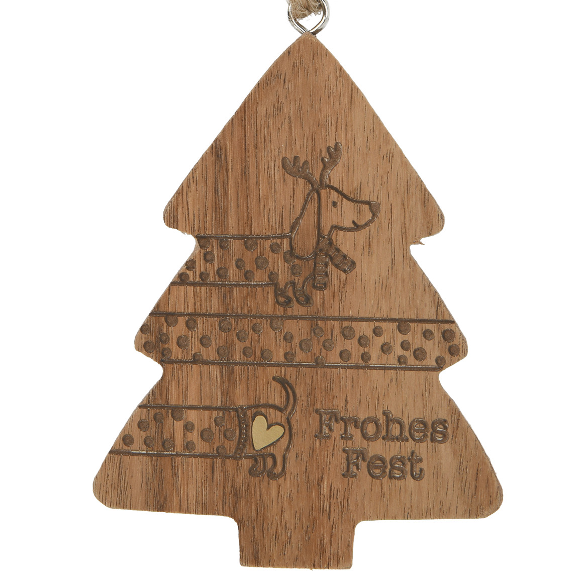 Deko-Hänger Holzbaum Frohes Fest in natur