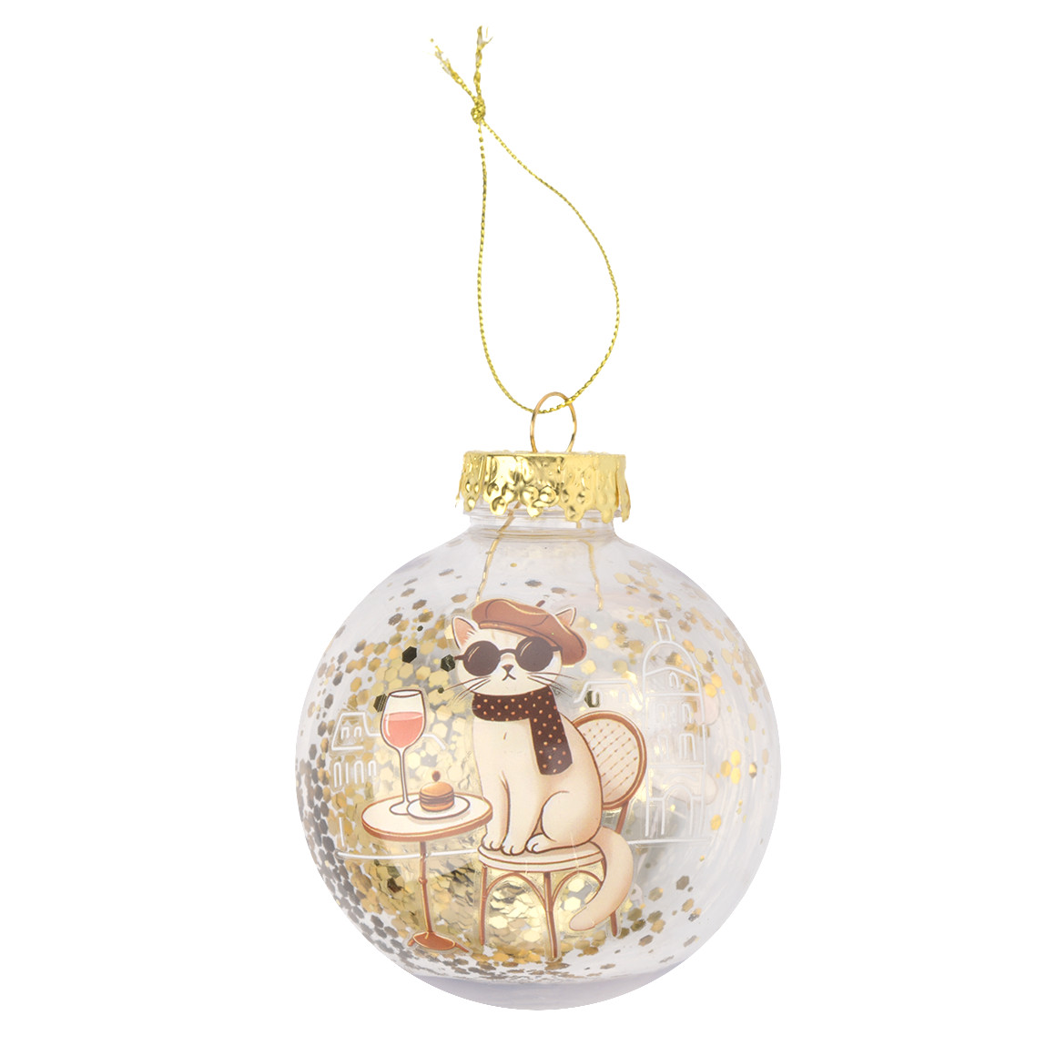 Weihnachtskugel mit Katzen-Motiv