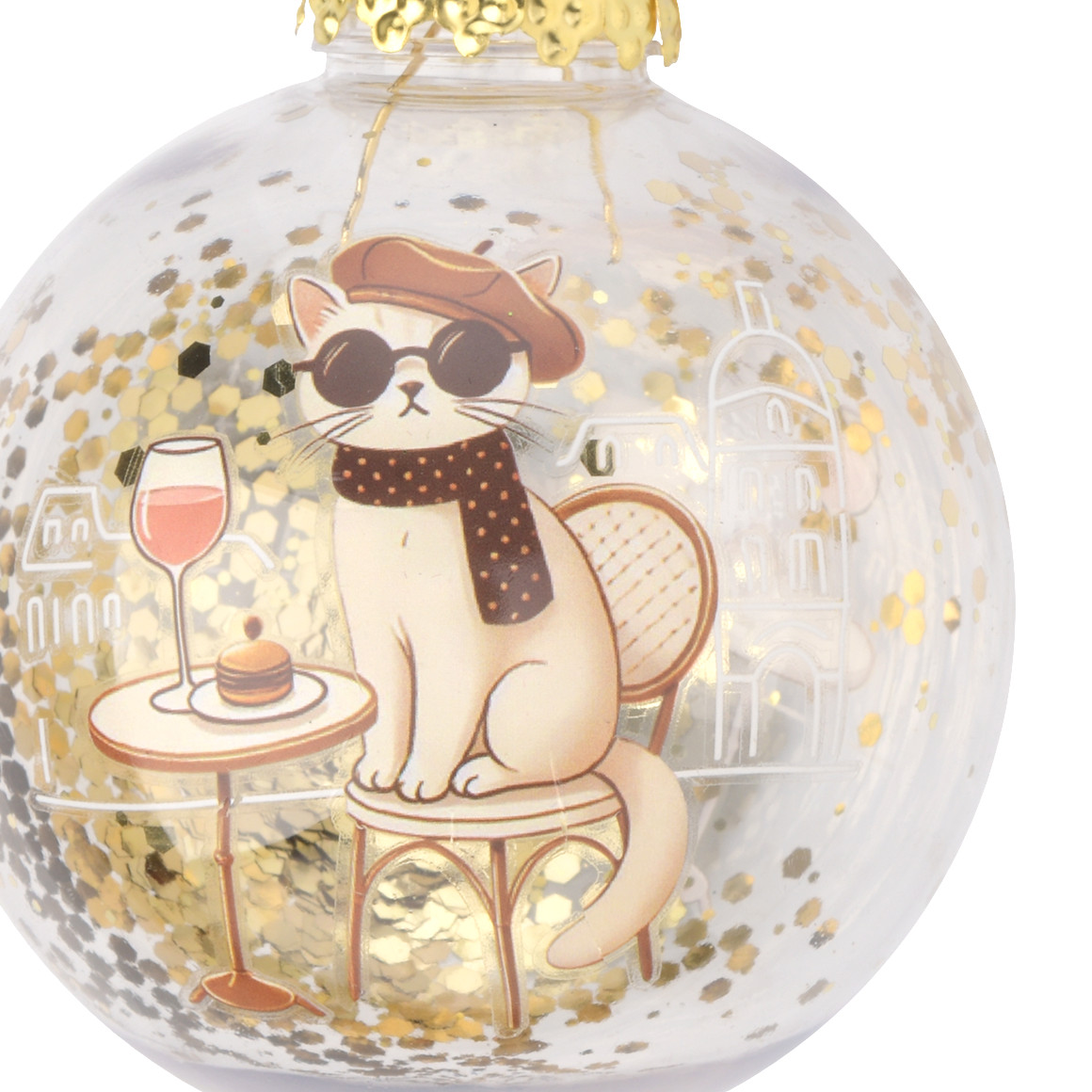 Weihnachtskugel mit Katzen-Motiv