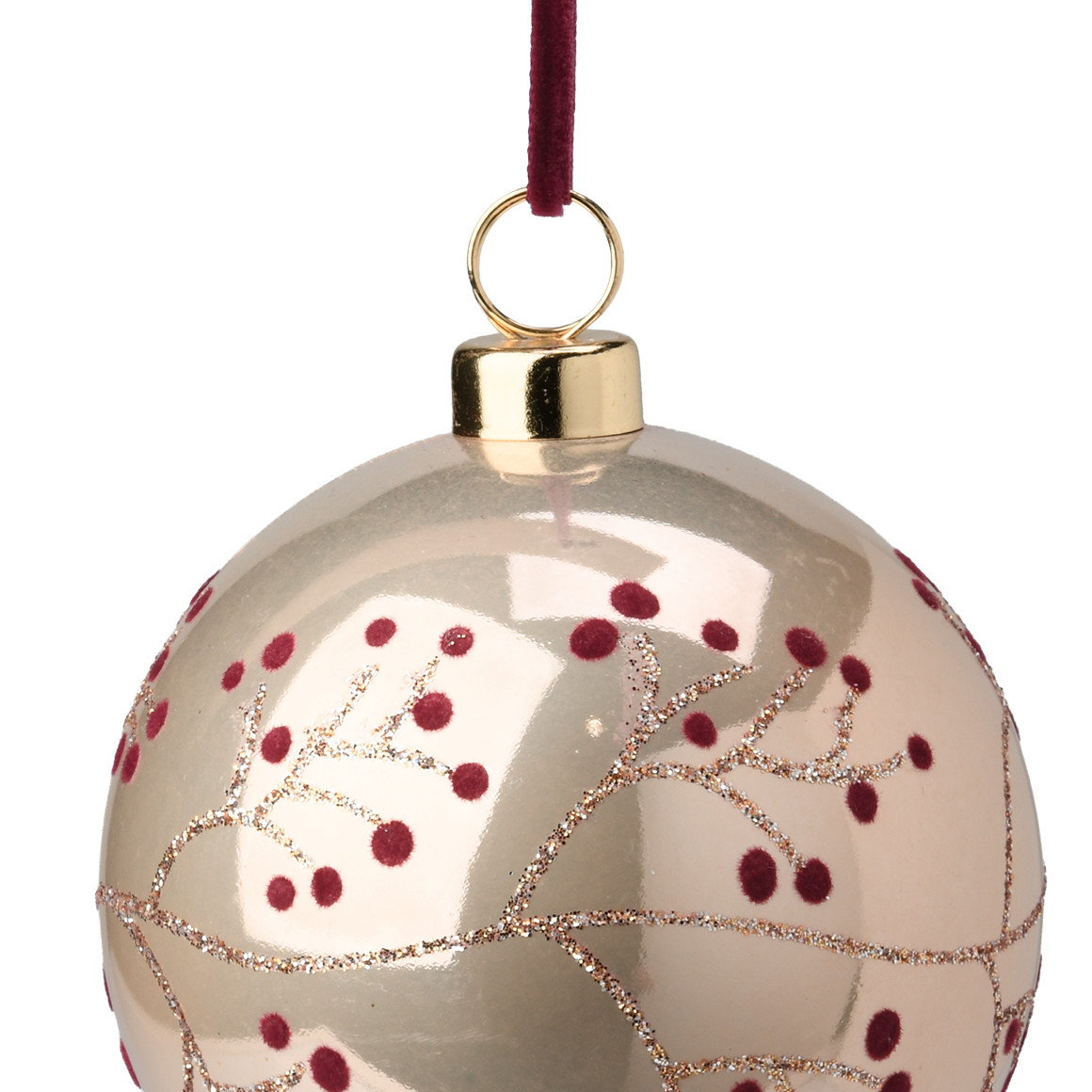 Weihnachtskugel mit Mistelzweig