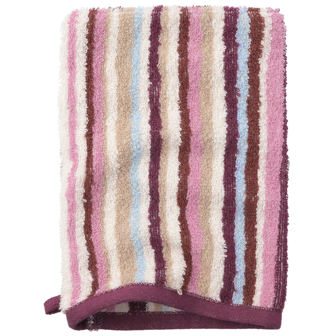 Waschhandschuh mit bunten Streifen