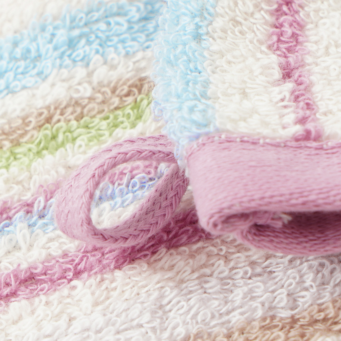 Waschhandschuh mit bunten Streifen