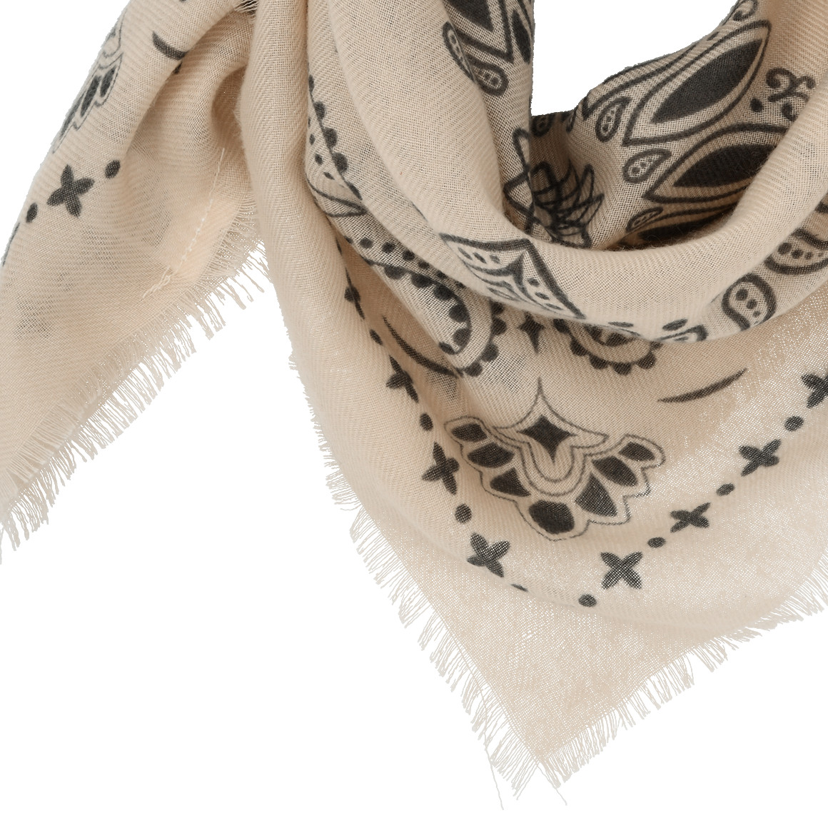 Damesdriehoekssjaal met paisleypatroon