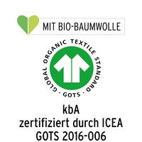 kbA zertifiziert durch GOTS 2016-006 (ICEA)