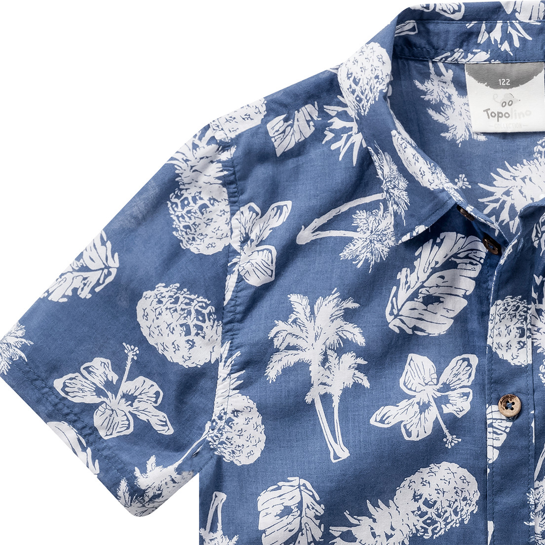 Big Jungen Hawaii-Hemd mit Knopfleiste und kurzen Ärmeln