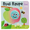 Baby Fingerpuppenbuch Rudi Raupe hellblau / bunt
