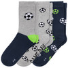 3 Paar Jungen Socken mit Fußball-Motiven