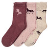 3 Paar Mädchen Socken mit Pferde-Motiven