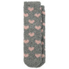 1 Paar Damen Kuschelsocken mit Herzen grau