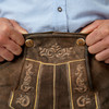 Leren herenbroek met stiksel