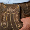 Leren herenbroek met stiksel