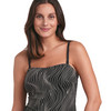 Damen Shape-Badeanzug mit Wellenmuster