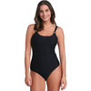 Damen Shape-Badeanzug mit Streifenstruktur