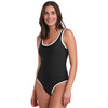 Damen Shape-Badeanzug mit Kontrastpaspel