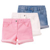 3 Mädchen Jeansshorts im Five-Pocket-Style