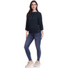Damen Strickshirt mit Ajour-Muster