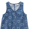 Mädchen Jeanskleid mit Herzen allover