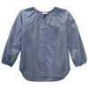 Mädchen Leinen-Bluse unifarben