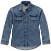 Mädchen Jeans-Bluse mit Druckknöpfen