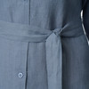 Damen Leinen-Hemdkleid mit Bindeband