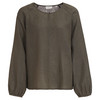 Damen Leinen-Bluse unifarben