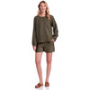 Damen Leinen-Shorts mit Elastikbund