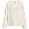 Damen Musselin-Bluse in Unifarben