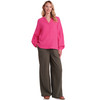 Damen Musselin-Bluse in Unifarben
