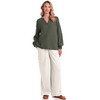 Damen Musselin-Bluse in Unifarben