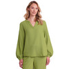 Damen Musselin-Bluse in Unifarben
