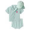Newborn Set aus Musselin-Hemd, Shorts und Hut