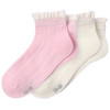 2 Paar Mädchen Sneaker-Socken mit Spitze