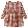 Babyjurk van mousseline met ruitenpatroon