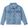 Kinder Jeansjacke mit Buchstaben-Applikation